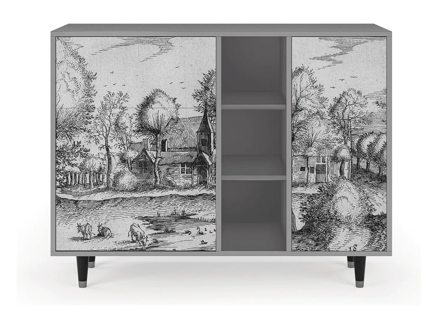 Aparador - 125x98x48 cm - BS2 - A Pond, Gris