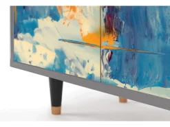 Aparador - 94x96x48 cm - BS3 - Abstract Expressionism, Gris