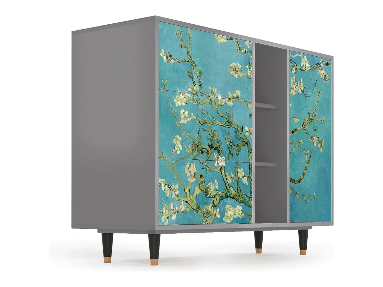 Aparador - 125x98x48 cm - BS2 - Almond Blossom, Gris