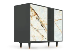 Aparador - 125x98x48 cm - BS2 - Arenay Marble, Antracita