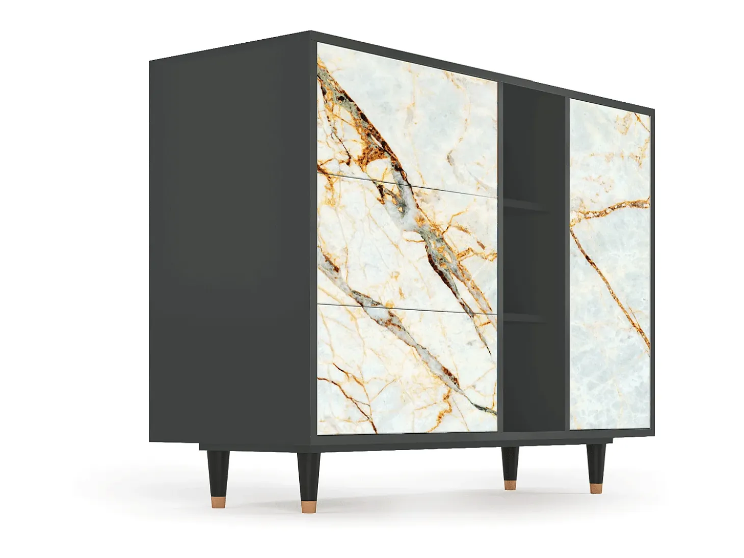 Aparador - 125x98x48 cm - BS2 - Arenay Marble, Antracita