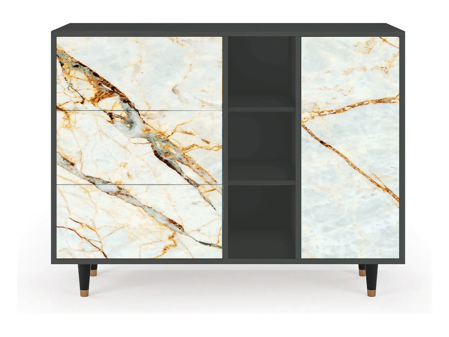 Aparador - 125x98x48 cm - BS2 - Arenay Marble, Antracita