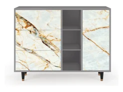 Aparador - 125x98x48 cm - BS2 - Arenay Marble, Gris