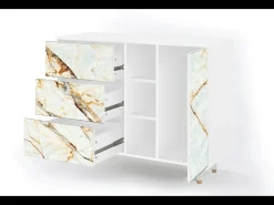 Aparador - 125x98x48 cm - BS2 - Arenay Marble, Blanco