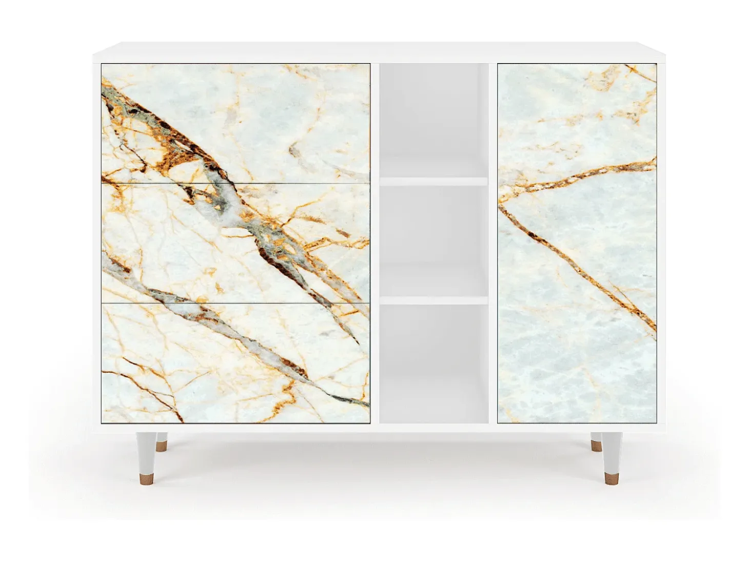 Aparador - 125x98x48 cm - BS2 - Arenay Marble, Blanco