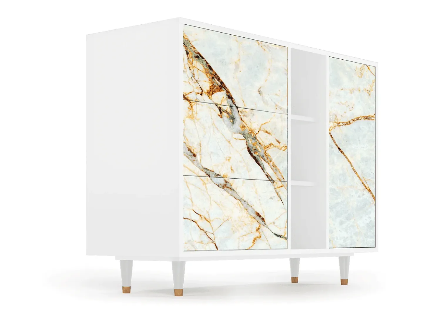 Aparador - 125x98x48 cm - BS2 - Arenay Marble, Blanco