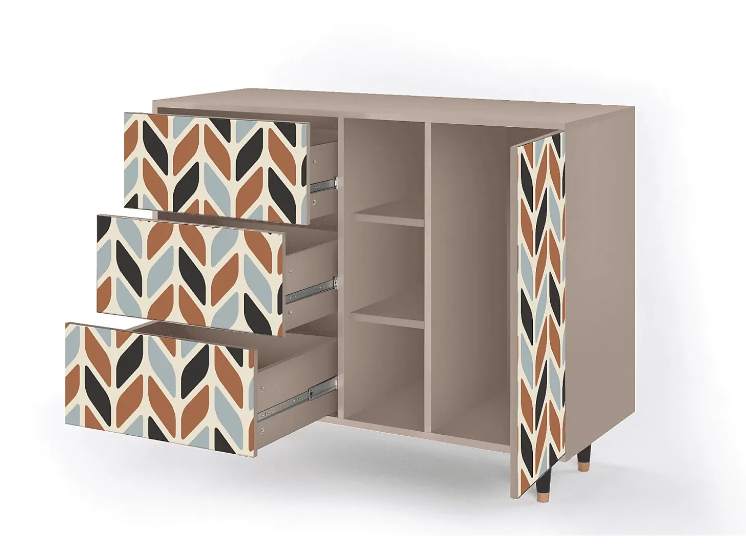 Aparador - 125x98x48 cm - BS2 - Beige Laure, Latte