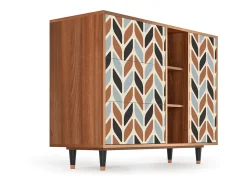 Aparador - 125x98x48 cm - BS2 - Beige Laure, Nogal