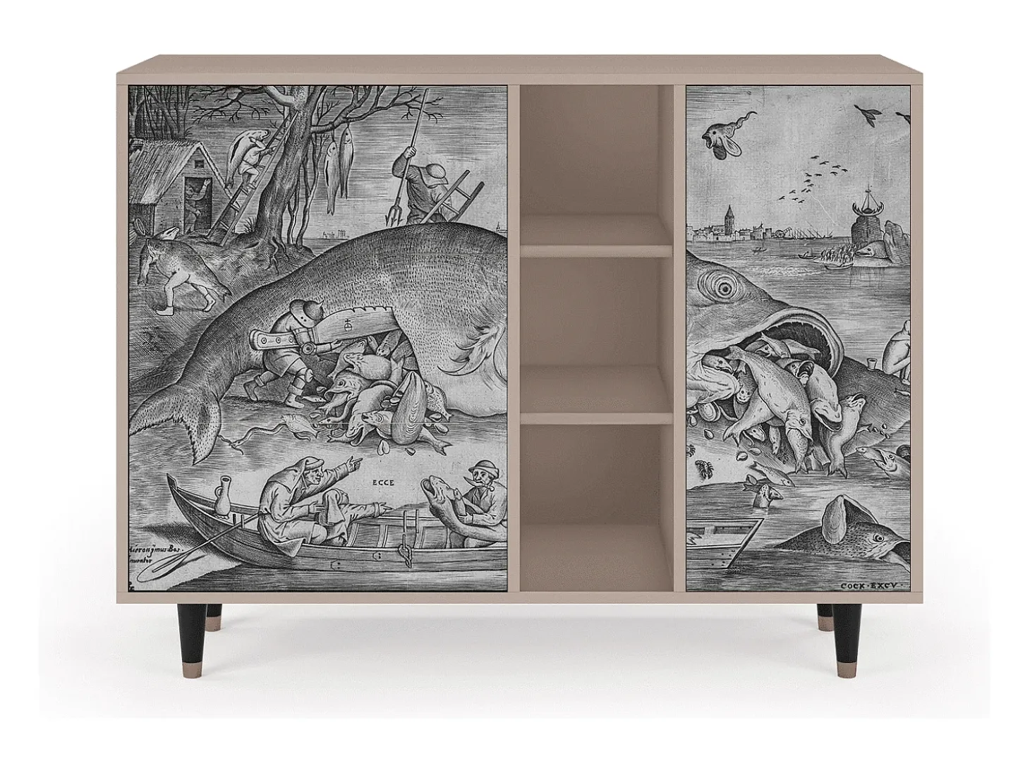 Aparador - 125x98x48 cm - BS2 - Big Fish Eat Little, Latte