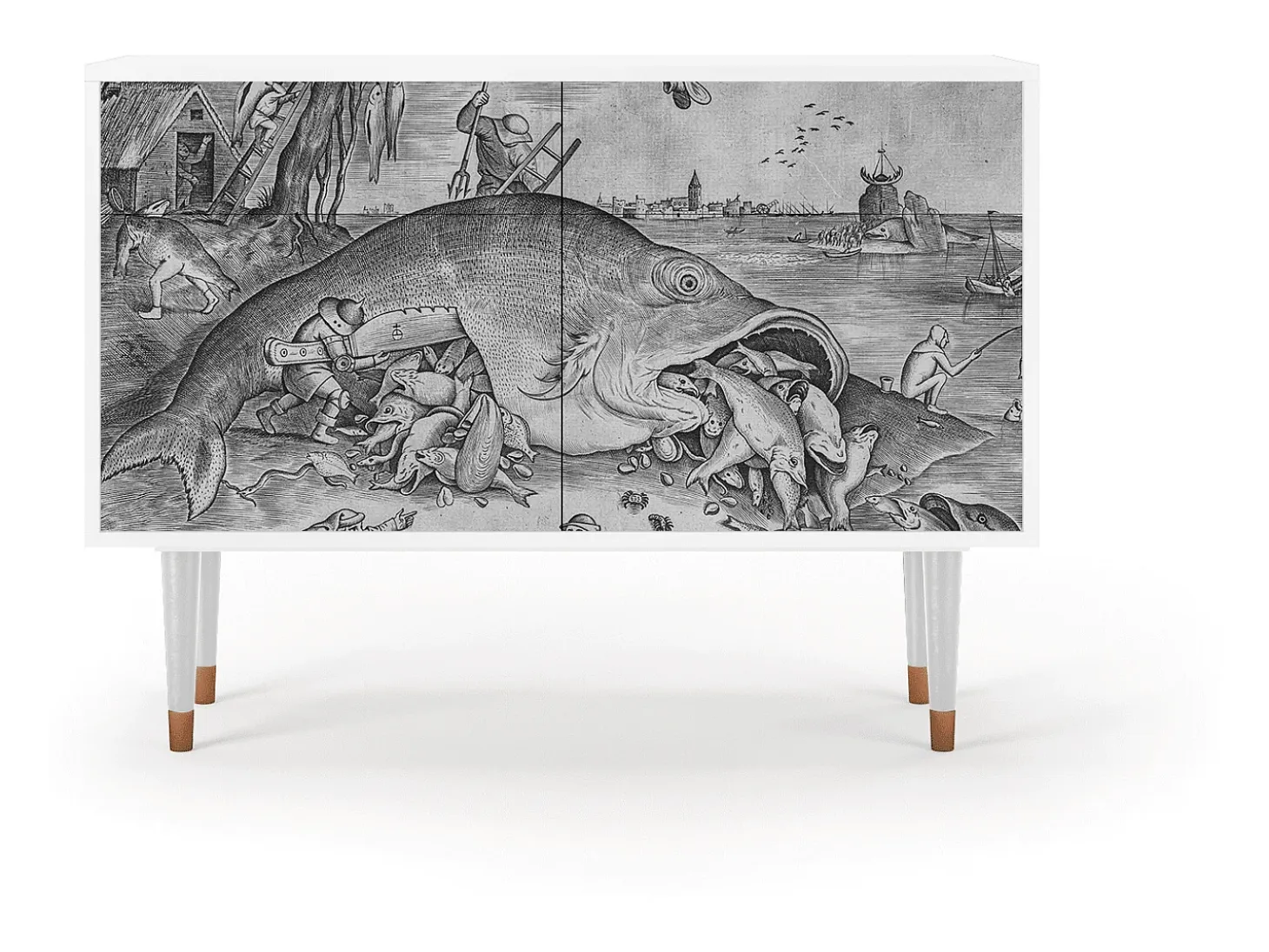 Aparador - 115x85x48 cm - BS4 - Big Fish Eat Little, Blanco
