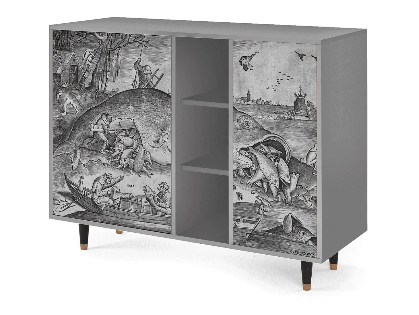 Aparador - 125x98x48 cm - BS2 - Big Fish Eat Little, Gris