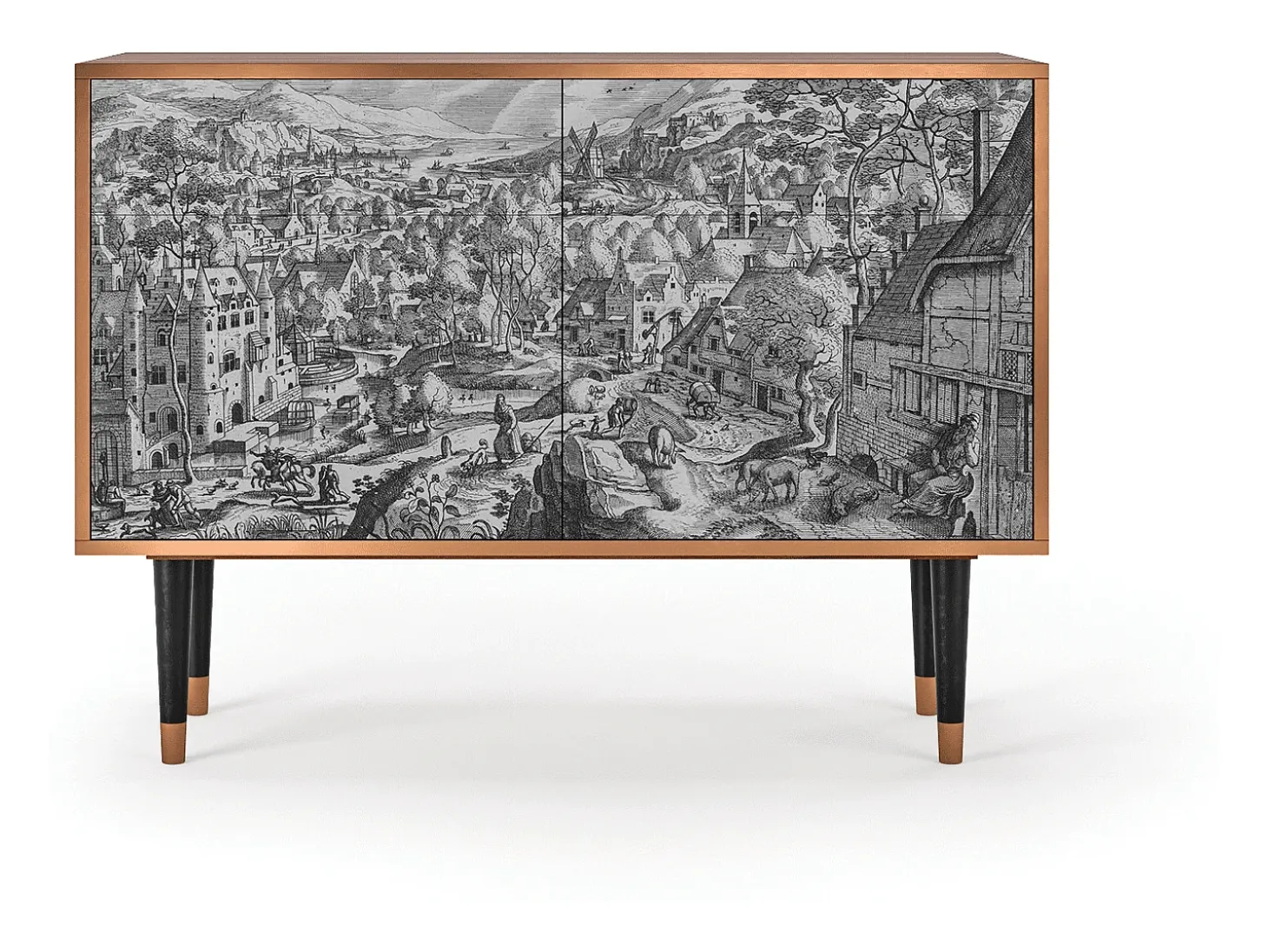 Aparador - 115x85x48 cm - BS4 - Bird Dropping, Nogal