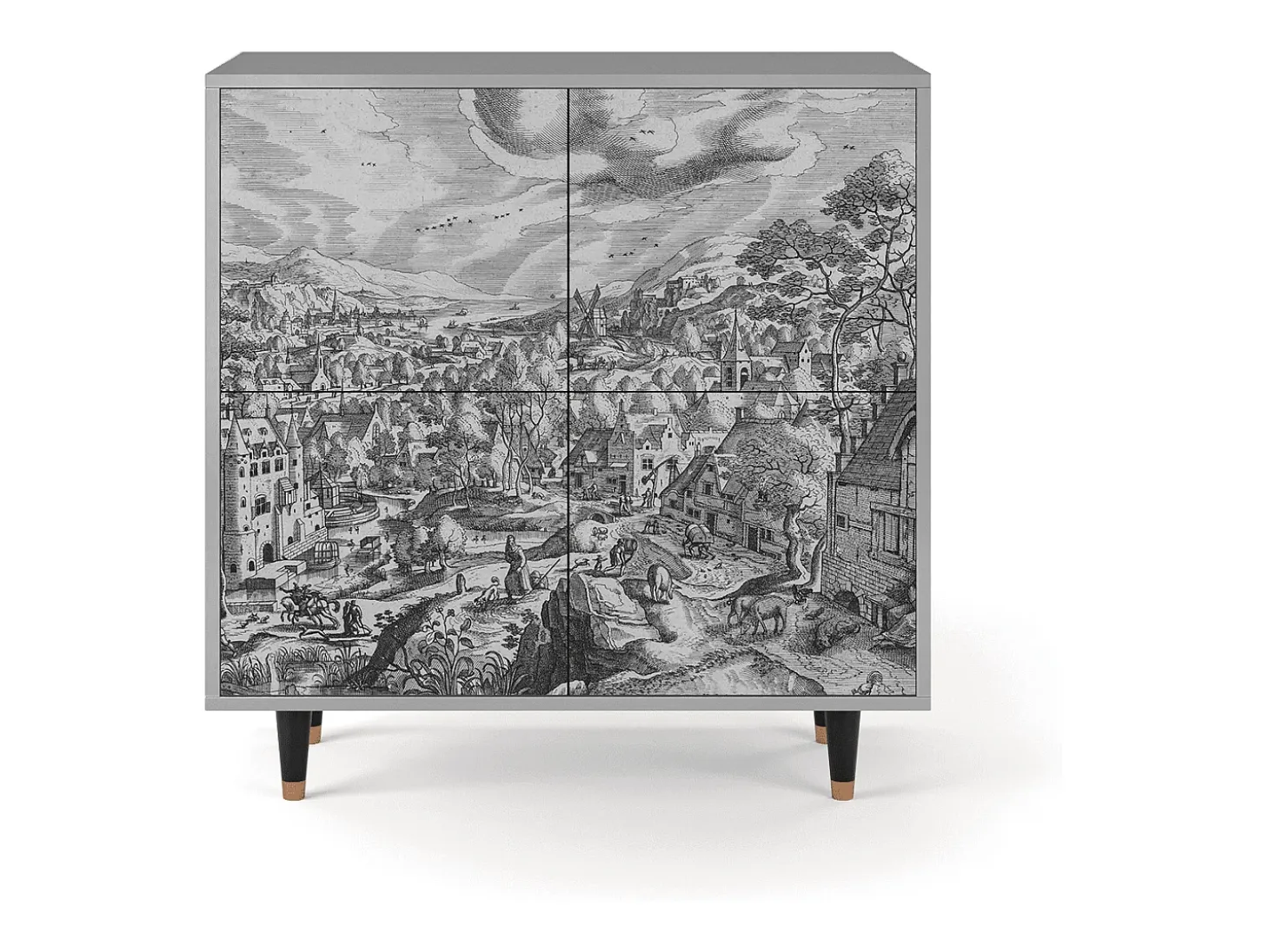 Aparador - 94x96x48 cm - BS3 - Bird Dropping, Gris
