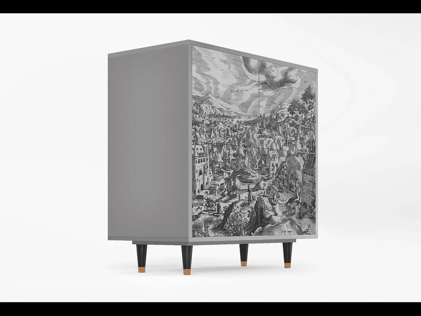 Aparador - 94x96x48 cm - BS3 - Bird Dropping, Gris