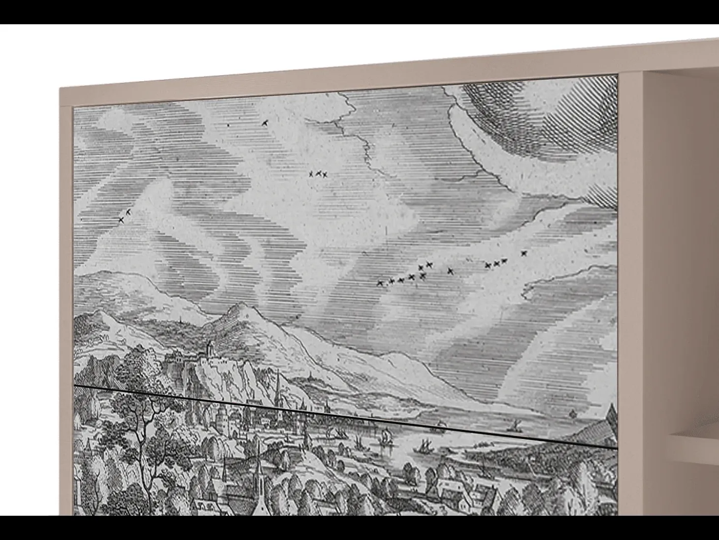 Aparador - 125x98x48 cm - BS2 - Bird Dropping, Latte