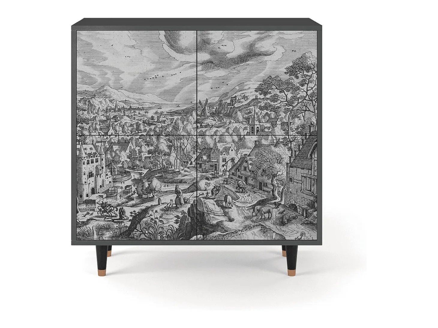 Aparador - 94x96x48 cm - BS3 - Bird Dropping, Antracita