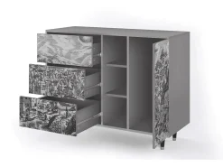 Aparador - 125x98x48 cm - BS2 - Bird Dropping, Gris