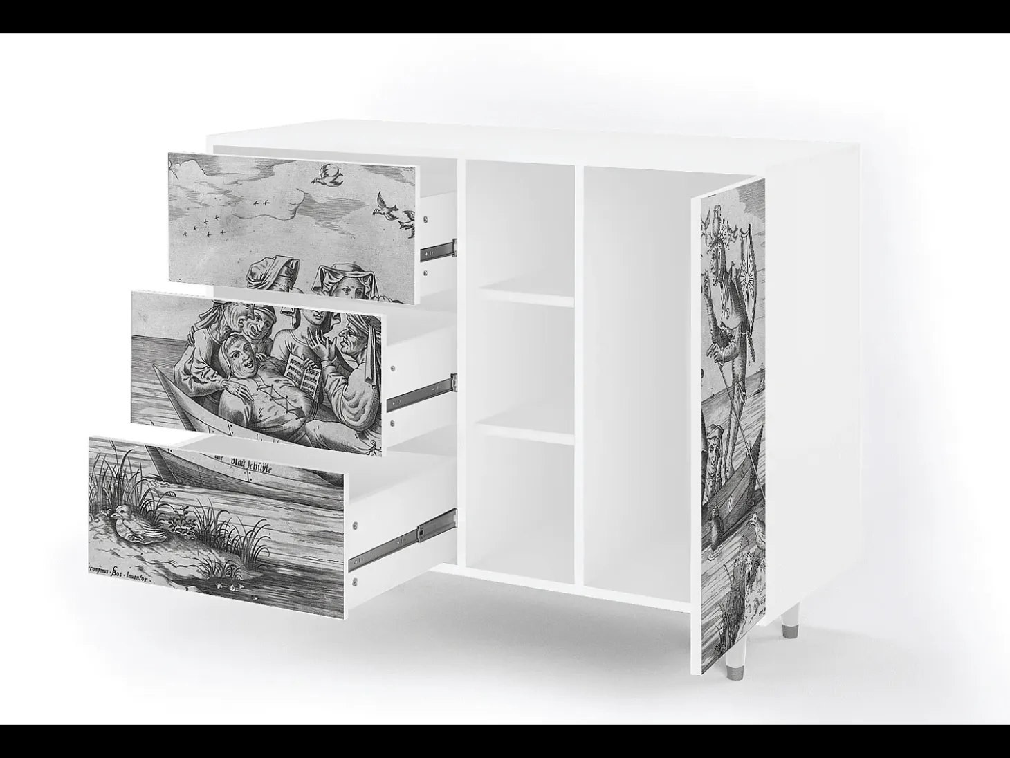 Aparador - 125x98x48 cm - BS2 - Blau Schuyte, Blanco