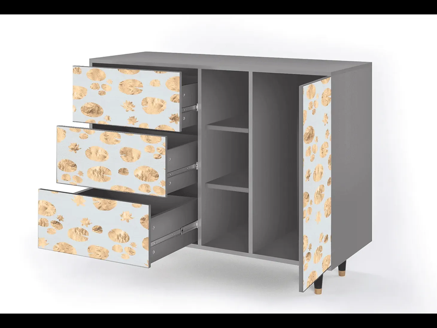 Aparador - 125x98x48 cm - BS2 - Blue Giraffe, Gris
