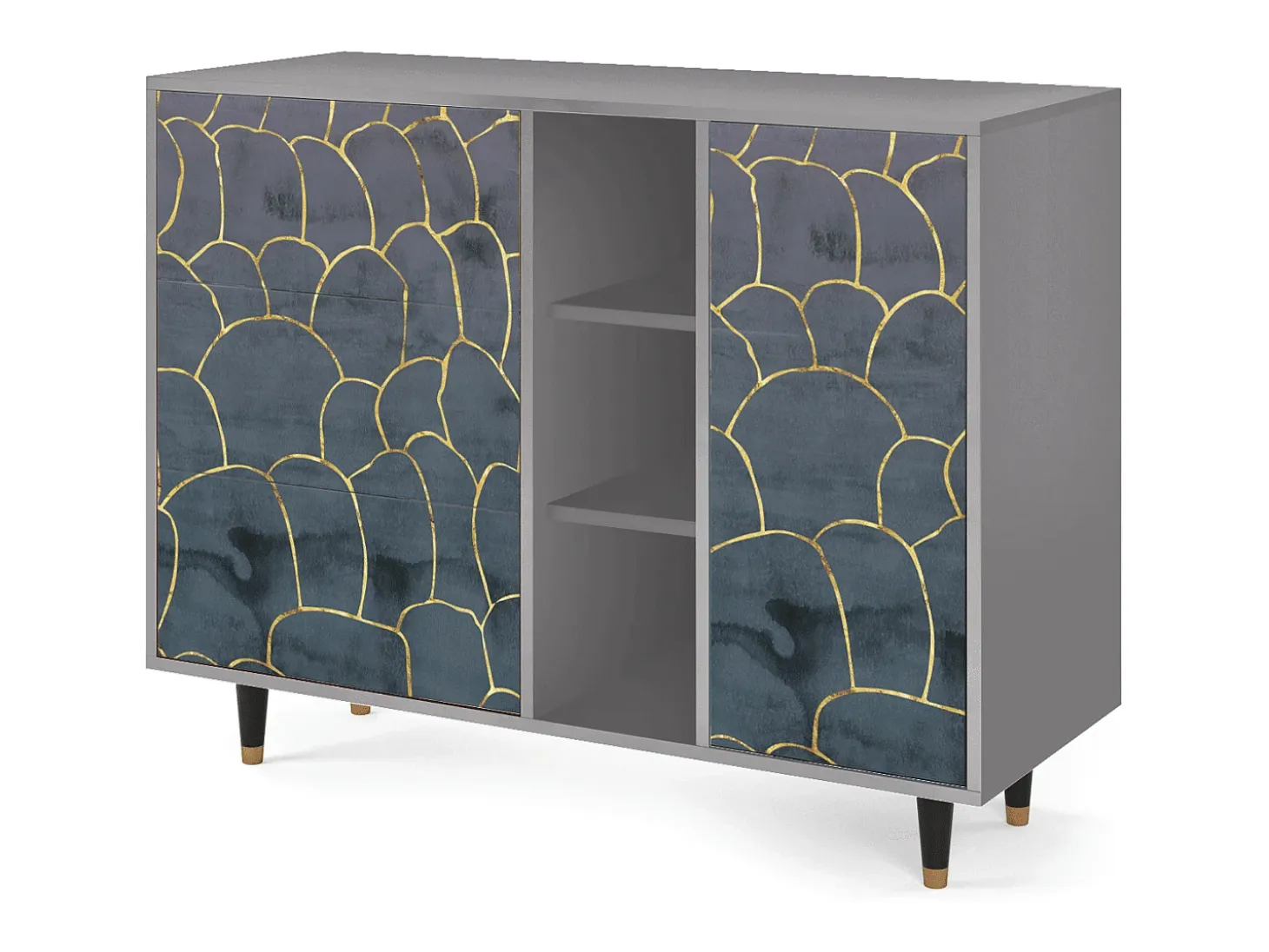 Aparador - 125x98x48 cm - BS2 - Blue Lagoon, Gris
