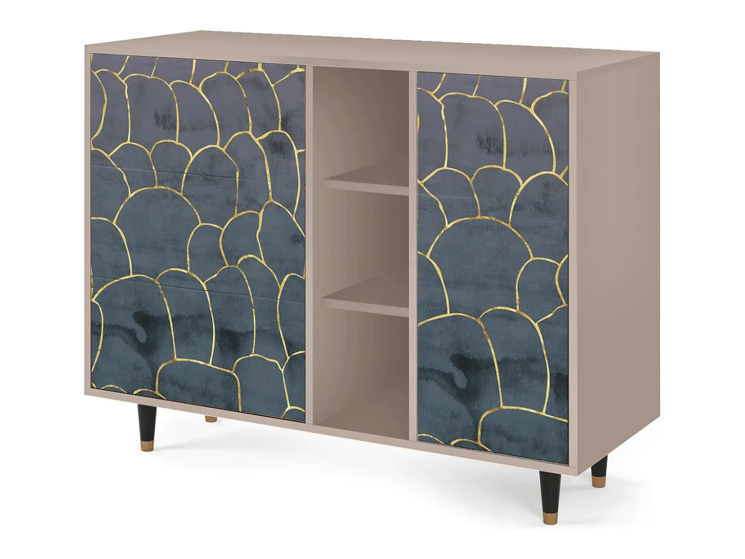 Aparador - 125x98x48 cm - BS2 - Blue Lagoon, Latte