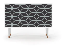 Aparador - 115x85x48 cm - BS4 - Braided Blue, Blanco