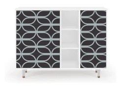 Aparador - 125x98x48 cm - BS2 - Braided Blue, Blanco