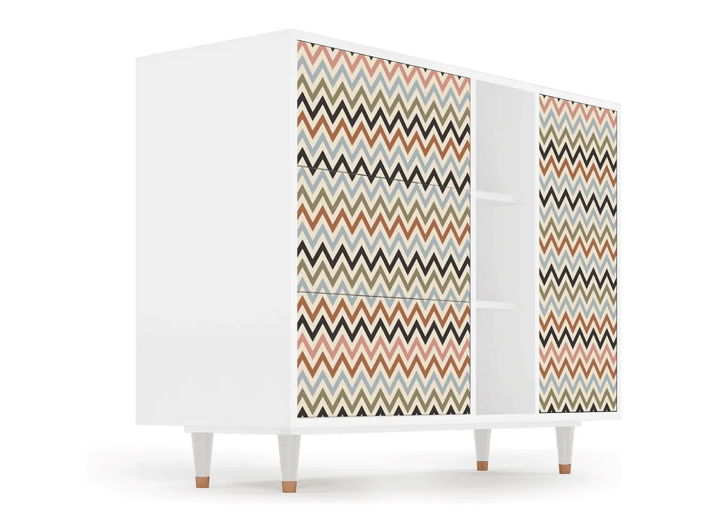 Aparador - 125x98x48 cm - BS2 - Bright Ripple, Blanco