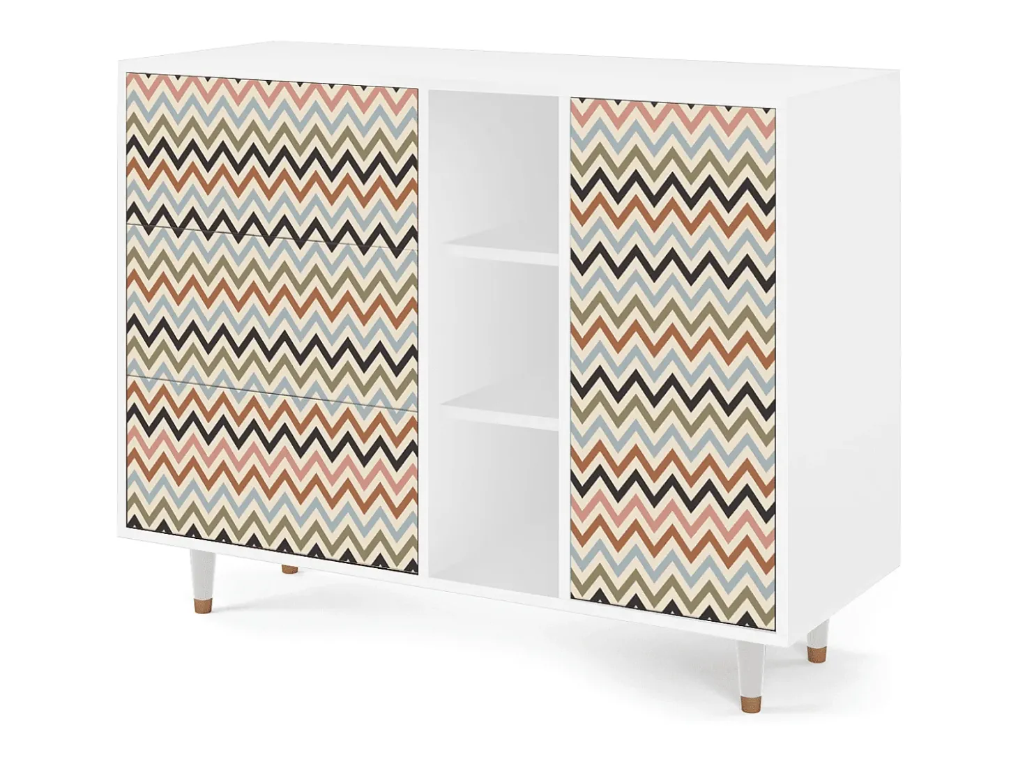Aparador - 125x98x48 cm - BS2 - Bright Ripple, Blanco