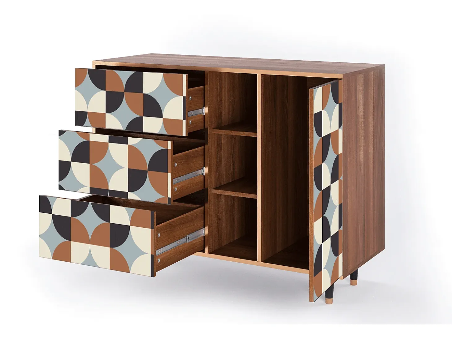 Aparador - 125x98x48 cm - BS2 - Brown Sensation, Nogal