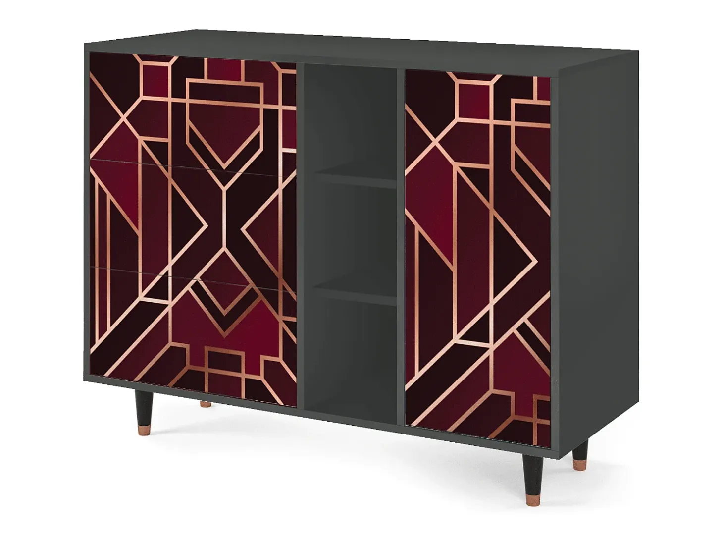 Aparador - 125x98x48 cm - BS2 - Burgundy Jewelery, Antracita