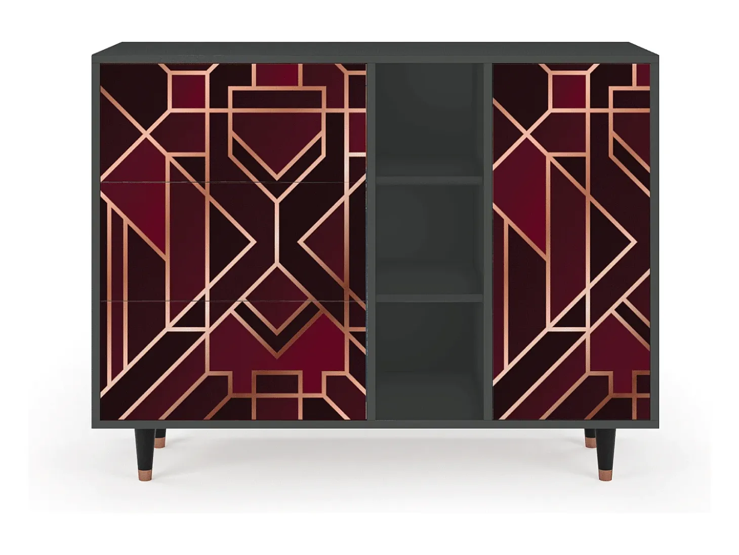 Aparador - 125x98x48 cm - BS2 - Burgundy Jewelery, Antracita