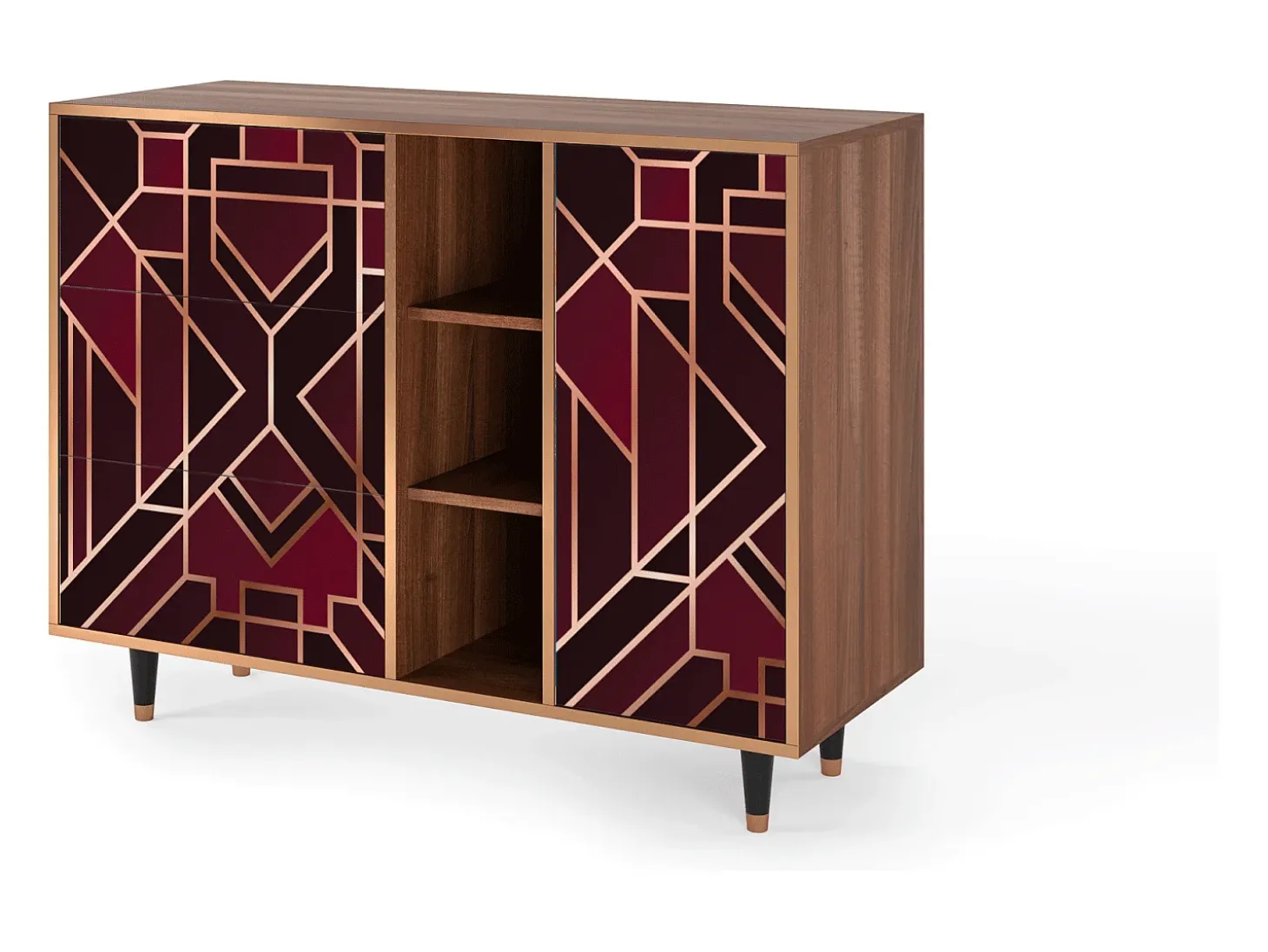 Aparador - 125x98x48 cm - BS2 - Burgundy Jewelery, Nogal