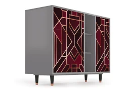 Aparador - 125x98x48 cm - BS2 - Burgundy Jewelery, Gris