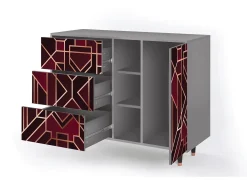 Aparador - 125x98x48 cm - BS2 - Burgundy Jewelery, Gris