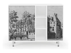 Aparador - 125x98x48 cm - BS2 - Castle with Bridge, Blanco
