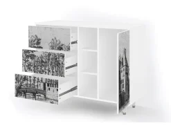 Aparador - 125x98x48 cm - BS2 - Castle with Bridge, Blanco