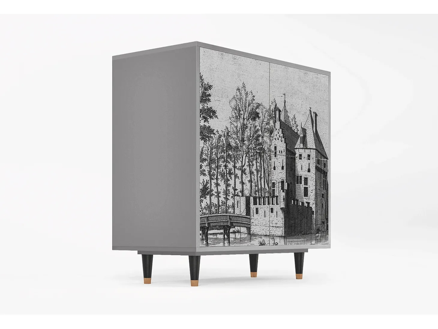 Aparador - 94x96x48 cm - BS3 - Castle with Bridge, Gris