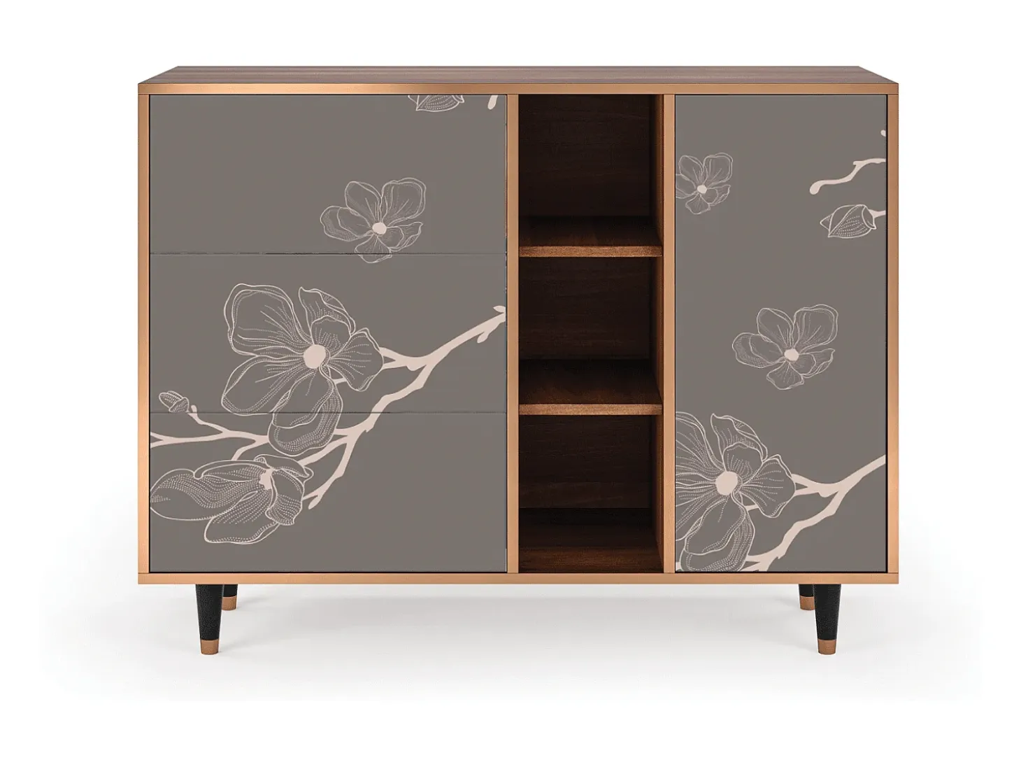 Aparador - 125x98x48 cm - BS2 - Cherry Blossom, Nogal