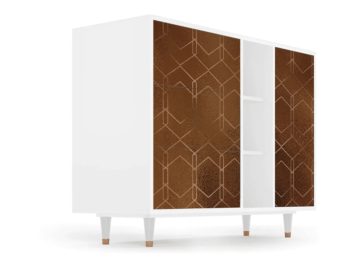 Aparador - 125x98x48 cm - BS2 - Chocolate Bar, Blanco