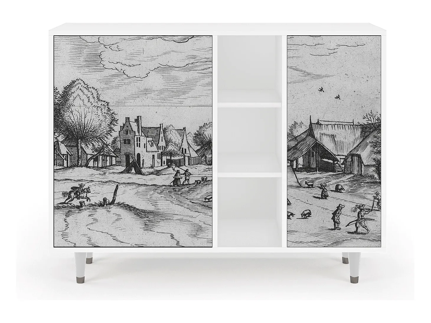 Aparador - 125x98x48 cm - BS2 - Country Village, Blanco