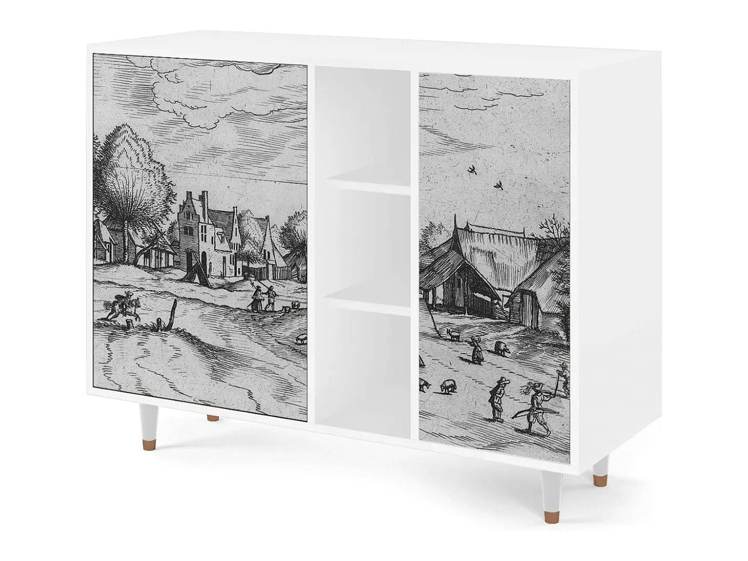 Aparador - 125x98x48 cm - BS2 - Country Village, Blanco