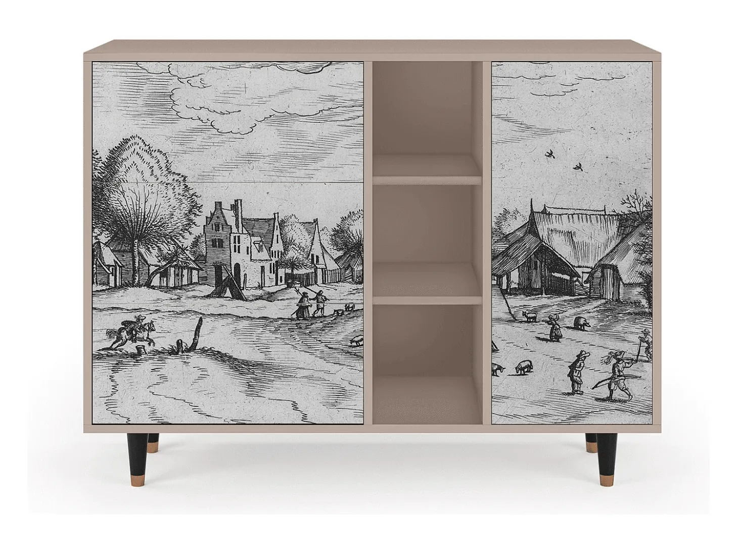 Aparador - 125x98x48 cm - BS2 - Country Village, Latte