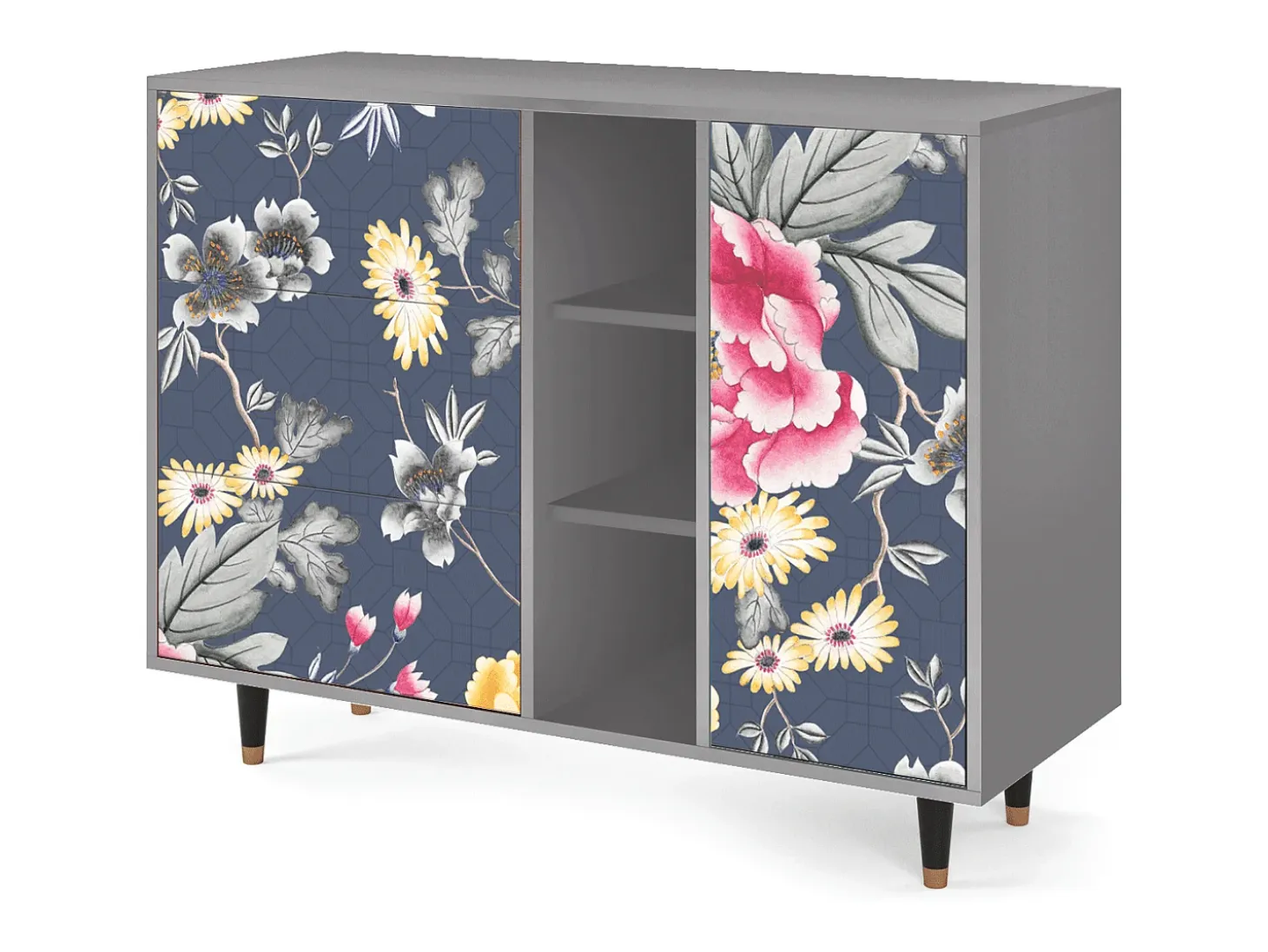 Aparador - 125x98x48 cm - BS2 - Dark Flower Bed, Gris