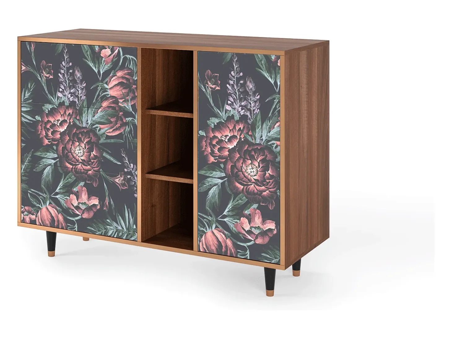Aparador - 125x98x48 cm - BS2 - Dark Peonies, Nogal