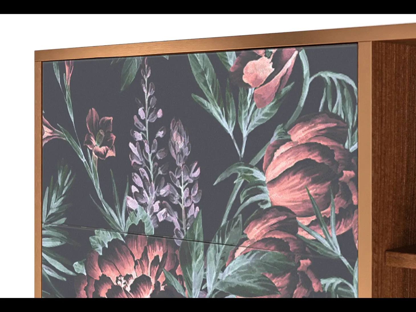 Aparador - 125x98x48 cm - BS2 - Dark Peonies, Nogal