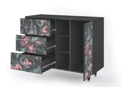 Aparador - 125x98x48 cm - BS2 - Dark Peonies, Antracita