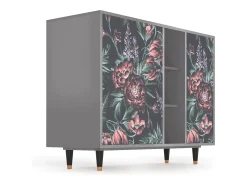 Aparador - 125x98x48 cm - BS2 - Dark Peonies, Gris