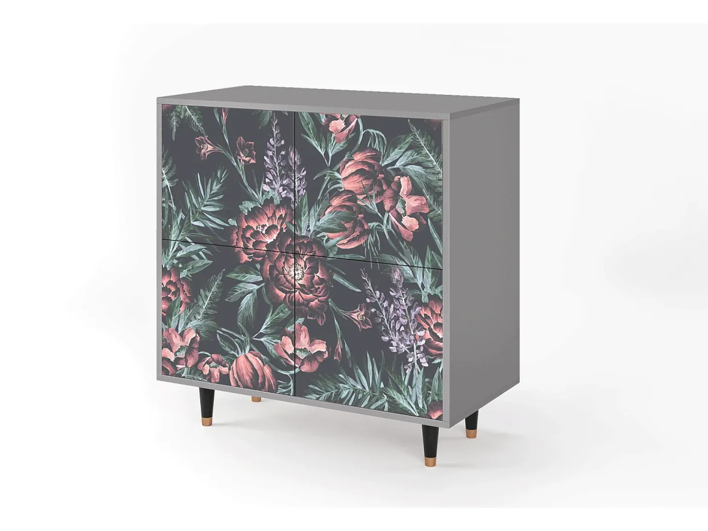 Aparador - 94x96x48 cm - BS3 - Dark Peonies, Gris