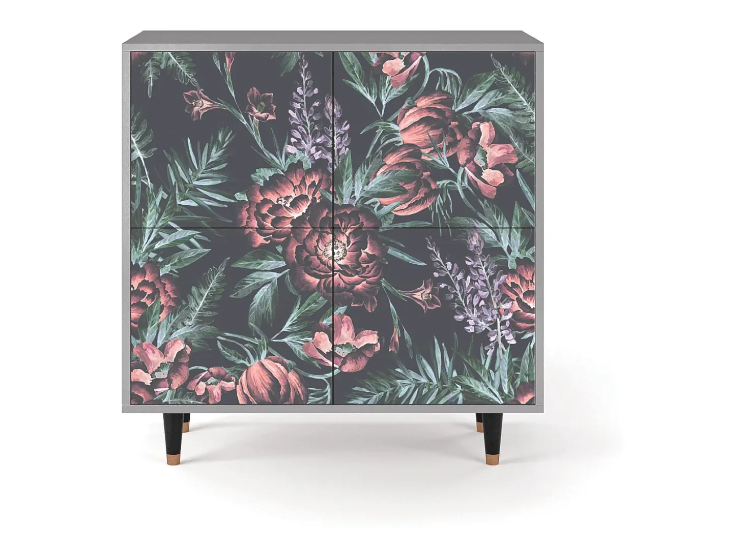 Aparador - 94x96x48 cm - BS3 - Dark Peonies, Gris